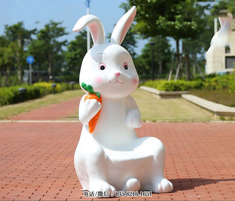 玻璃鋼兔子座椅雕塑 玻璃鋼兔子座椅雕塑