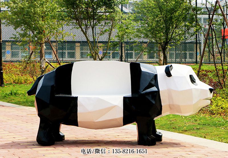 玻璃鋼熊貓座椅雕塑 玻璃鋼熊貓座椅雕塑